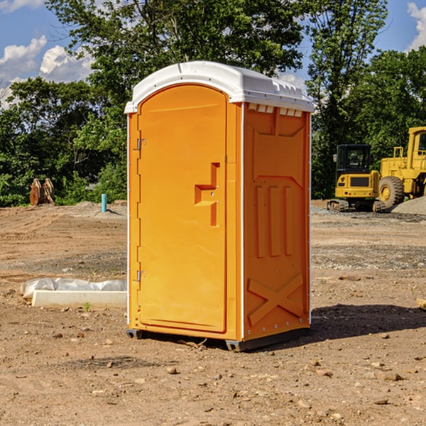 how often are the portable restrooms cleaned and serviced during a rental period in Crawford County